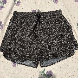 BuffBunny Black and White Athletic Shorts with Elastic Waistband